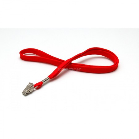 Red Lanyard with a bulldog clip