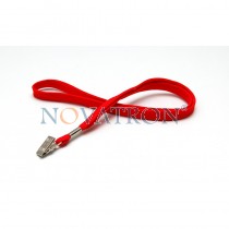Red Lanyard with a bulldog clip