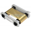 Evolis RCT016NAA: Metallic Gold Monochrome Ribbon 1000 Prints/roll. Compatible with Evolis Primacy and Zenius Printers.